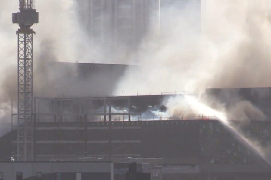 NZICC roof fire left to burn as focus shifts to saving building