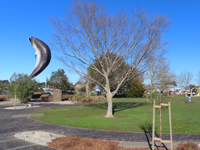 TIF helps fund Rakaia’s salmon sculpture site upgrade